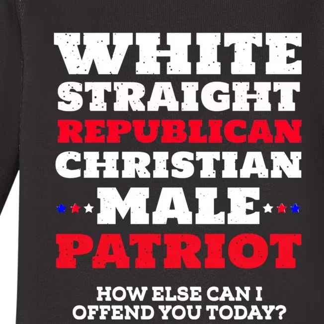 White Straight Republican Christian Male Patriot Baby Long Sleeve Bodysuit