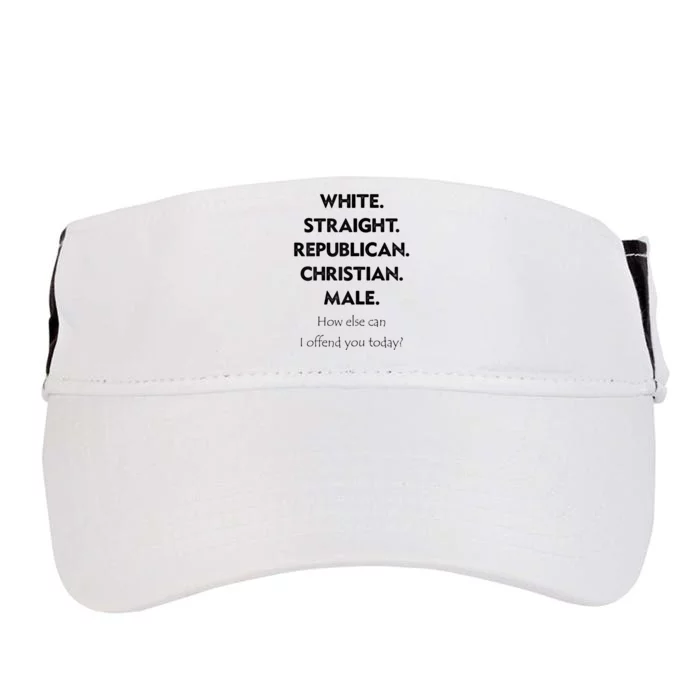 White Straight Republican Christian Male Funny Sarcastic Adult Drive Performance Visor