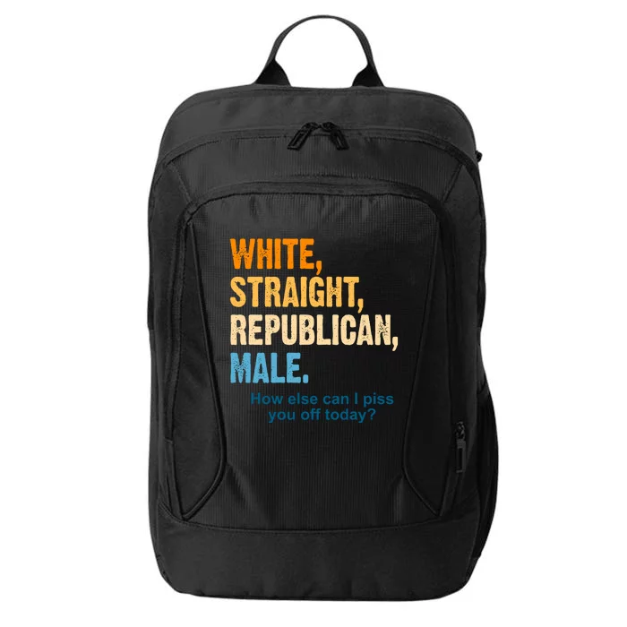 White Straight Republican Male Piss You Off Funny City Backpack