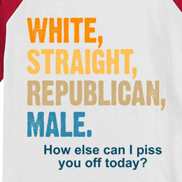 White Straight Republican Male Piss You Off Funny Kids Colorblock Raglan Jersey