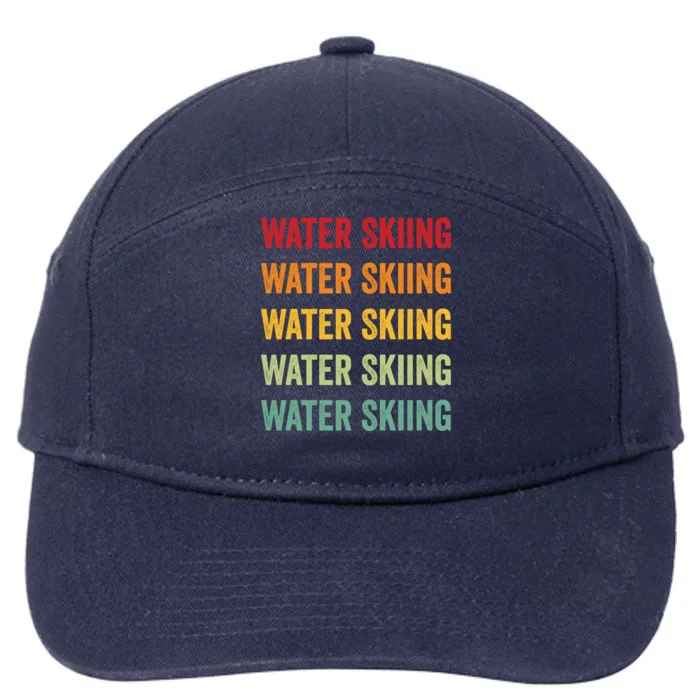 Water Skiing Rainbow Design Water Skiing Sport Colorful Great Gift 7-Panel Snapback Hat