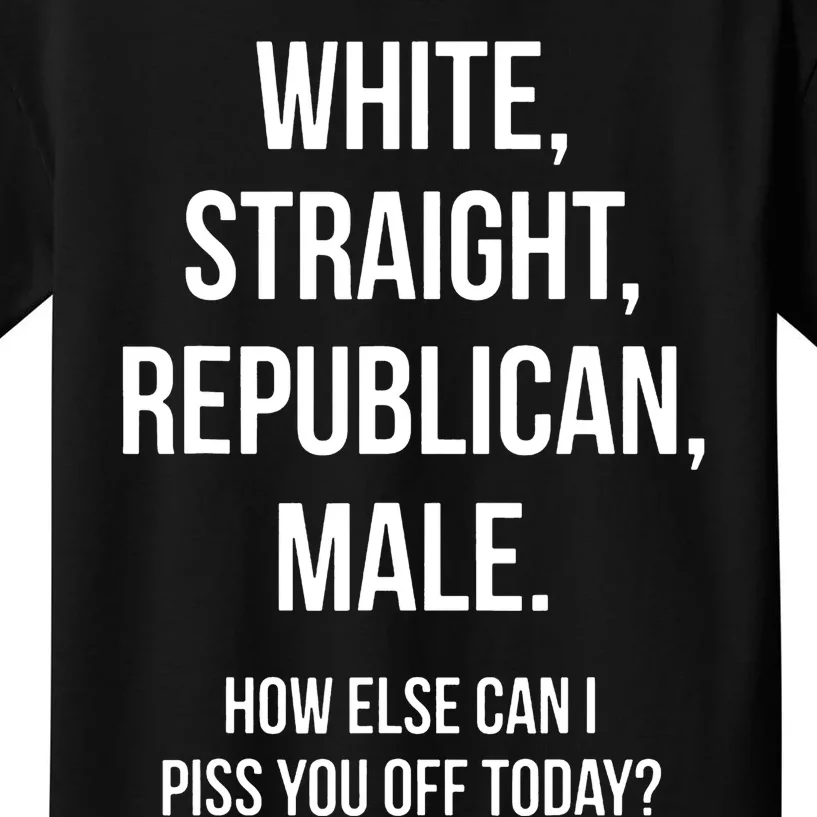 White Straight Republican Male Funny Republican Kids T-Shirt