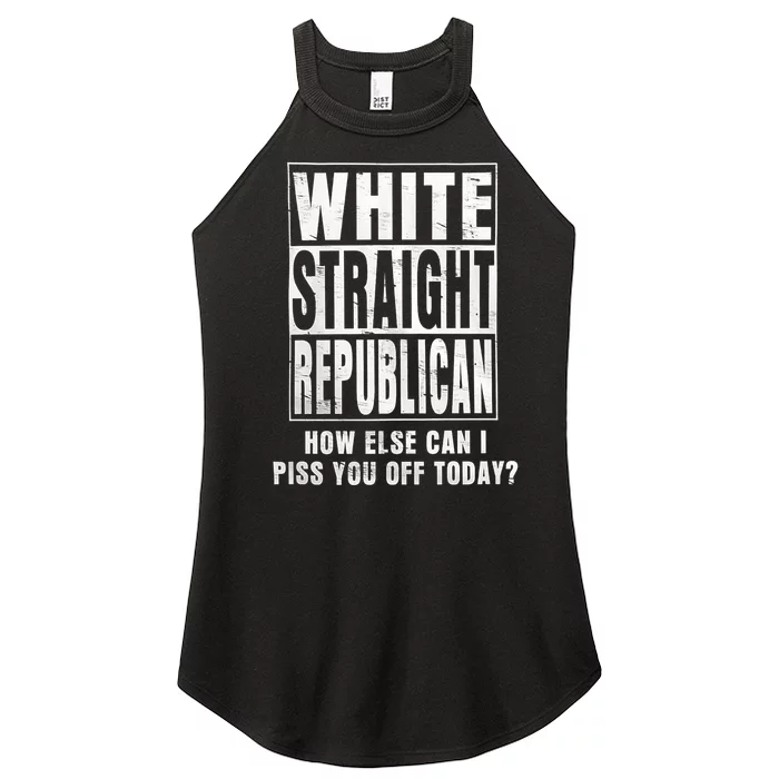 White Straight Republican How Else Women’s Perfect Tri Rocker Tank