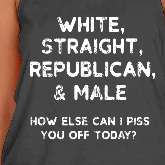 White Straight Republican Male Women's Knotted Racerback Tank