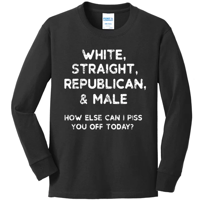 White Straight Republican Male Kids Long Sleeve Shirt