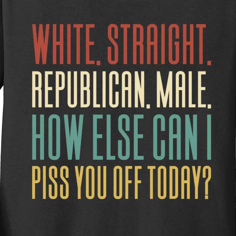 White Straight Republican Male Kids Long Sleeve Shirt