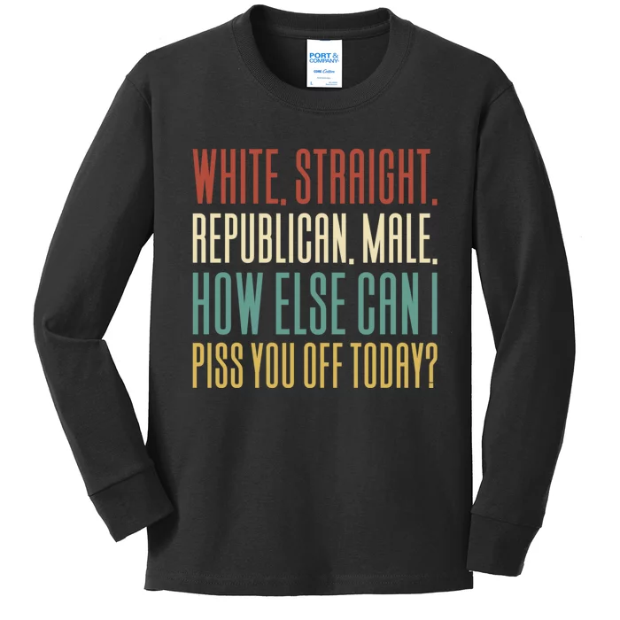 White Straight Republican Male Kids Long Sleeve Shirt