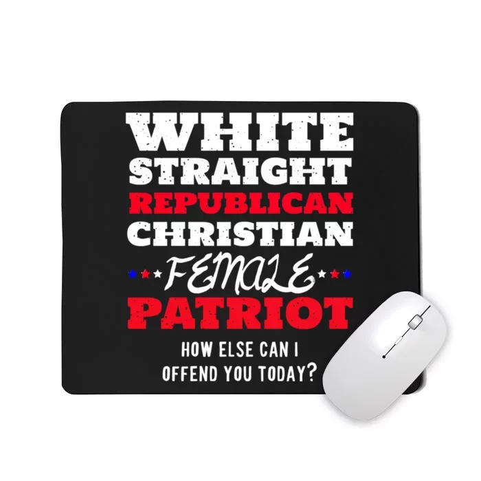 White Straight Republican Christian Female Patriot Mousepad