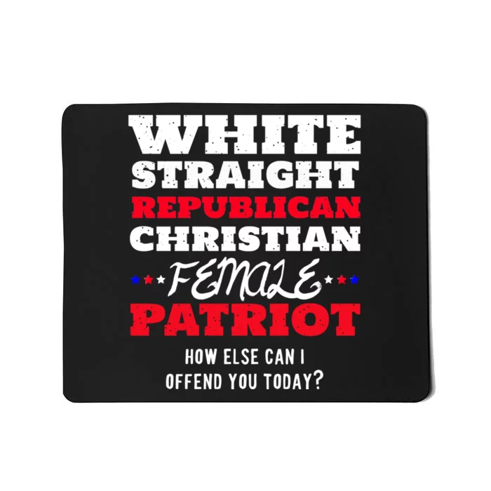 White Straight Republican Christian Female Patriot Mousepad