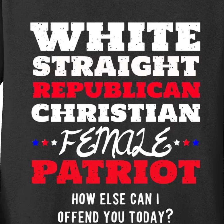 White Straight Republican Christian Female Patriot Kids Long Sleeve Shirt