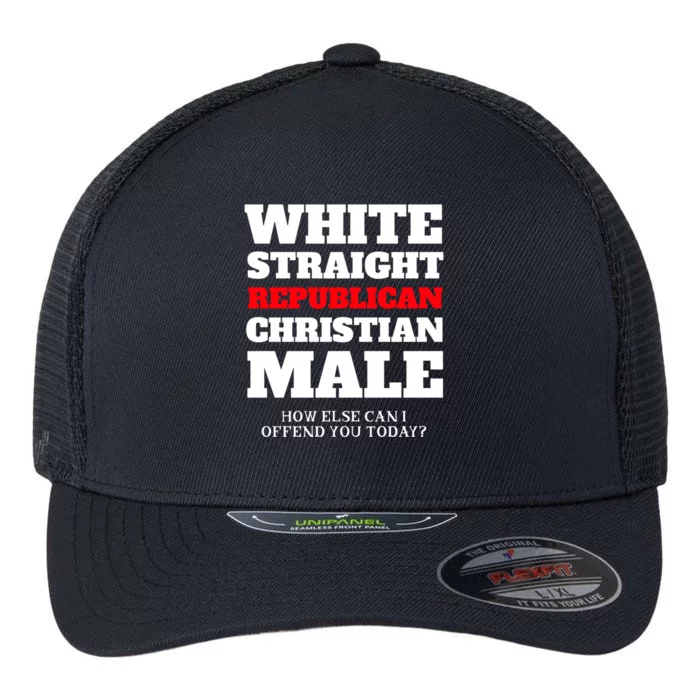 White Straight Republican Christian Male Flexfit Unipanel Trucker Cap