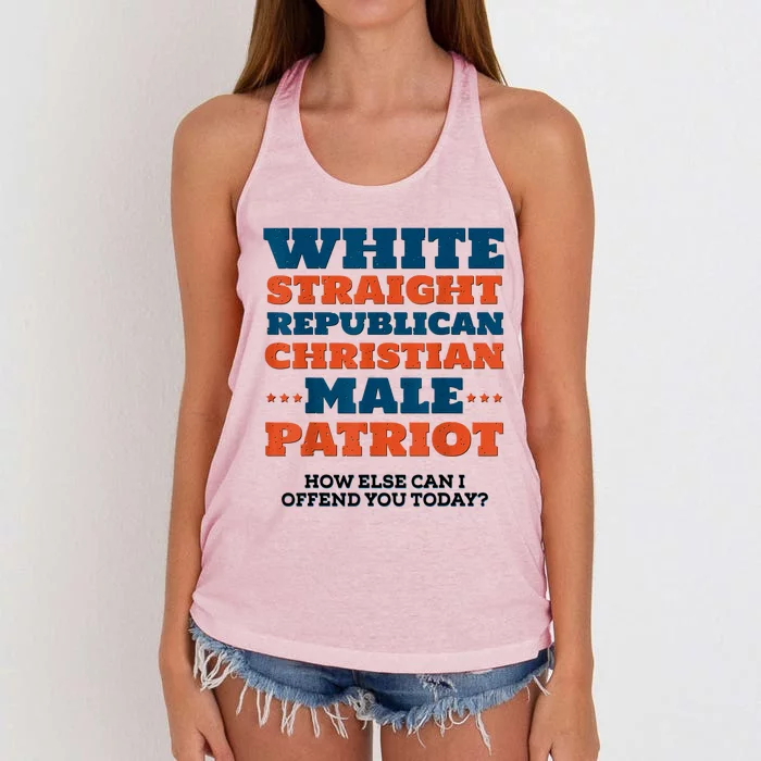 White Straight Republican Christian Male Patriot Women's Knotted Racerback Tank