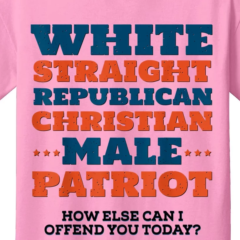 White Straight Republican Christian Male Patriot Kids T-Shirt