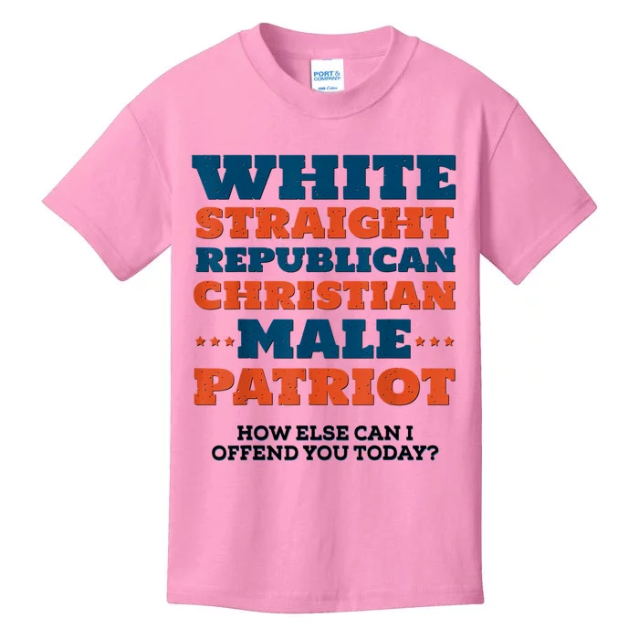 White Straight Republican Christian Male Patriot Kids T-Shirt