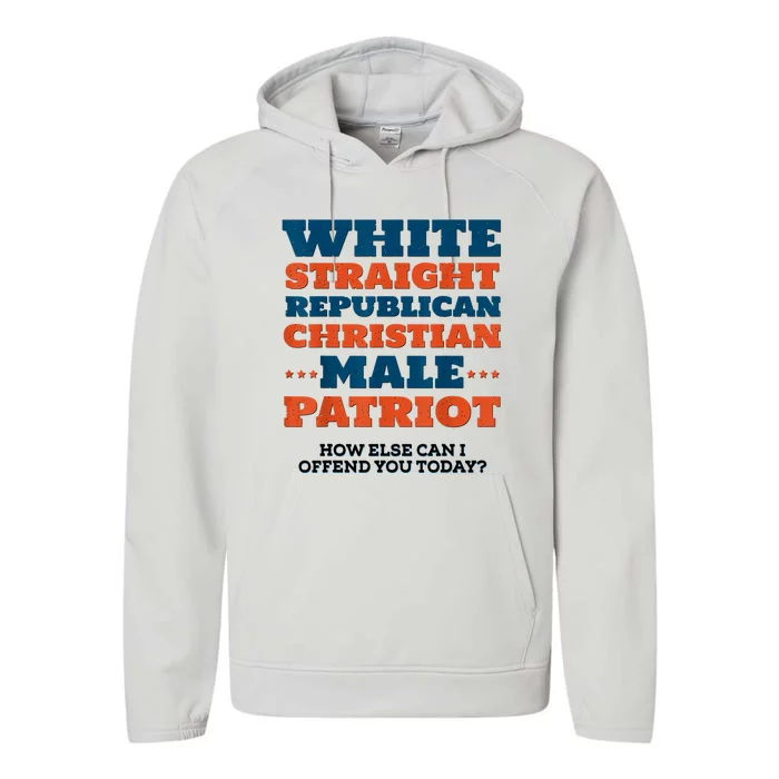 White Straight Republican Christian Male Patriot Performance Fleece Hoodie