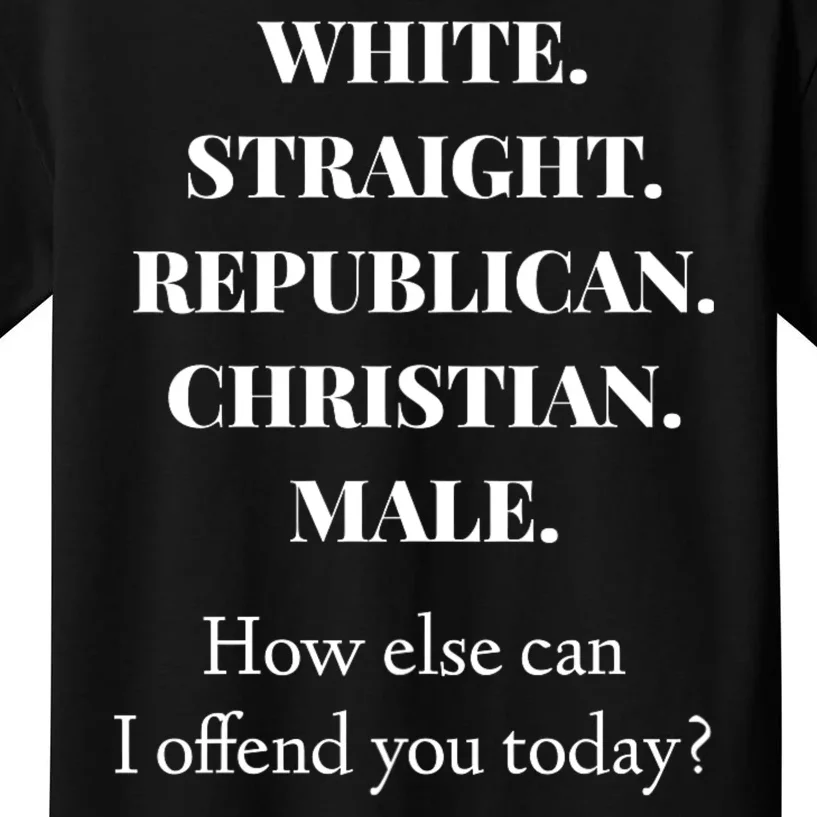 White Straight Republican Christian Male Kids T-Shirt