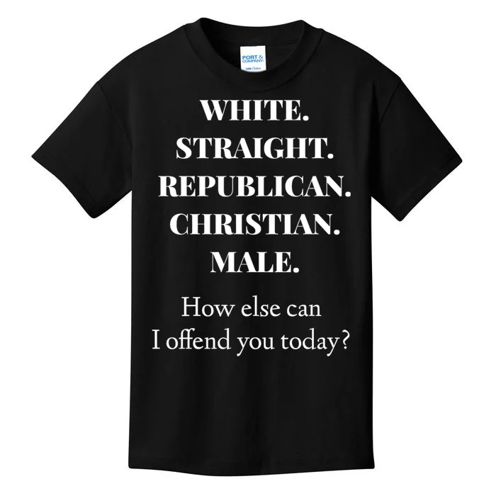 White Straight Republican Christian Male Kids T-Shirt