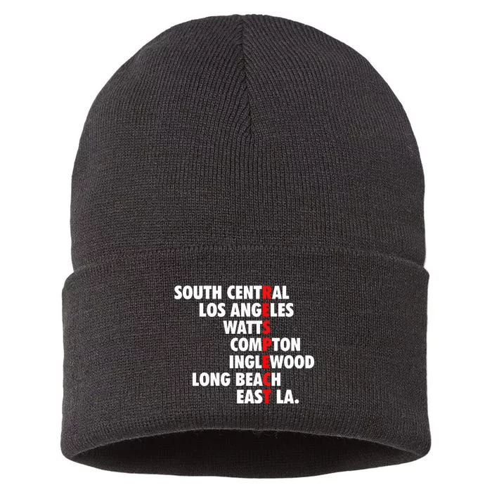 West Side RESPECT Los Angeles Watts Compton Long Beach Sustainable Knit Beanie