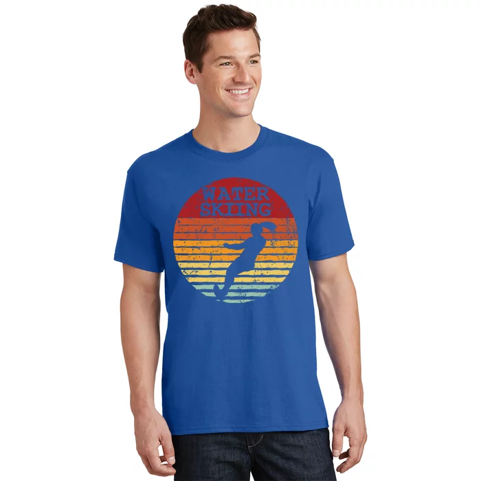 Water Skiing Retro Waterski Vintage Waterskiing Sunset Ski Gift T-Shirt