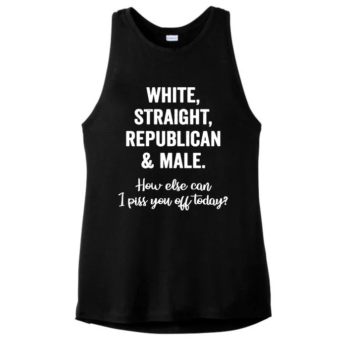 White Straight Republican Male Ladies Tri-Blend Wicking Tank