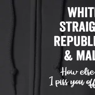 White Straight Republican Male Full Zip Hoodie