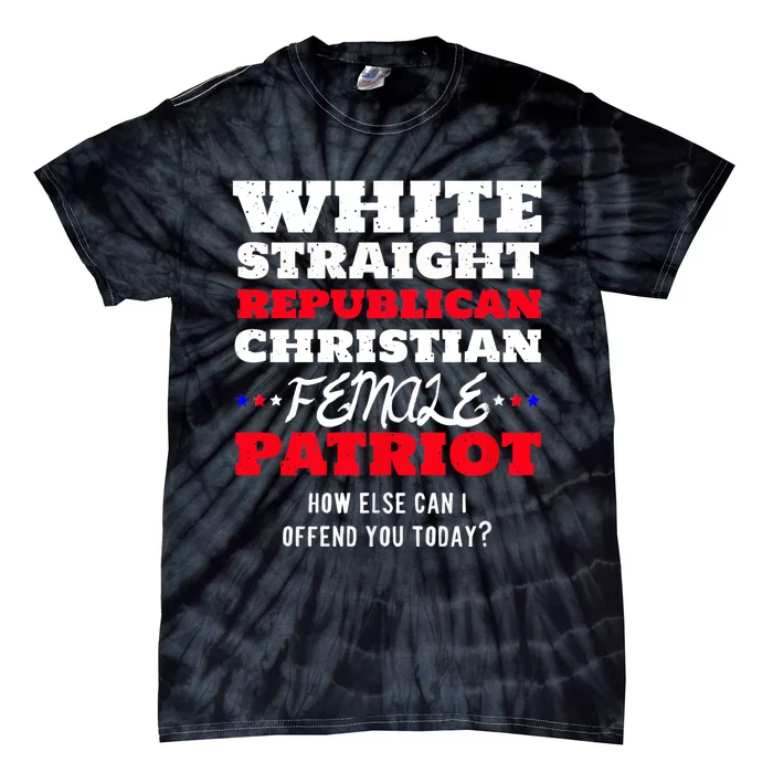 White Straight Republican Christian Female Patriot Tie-Dye T-Shirt