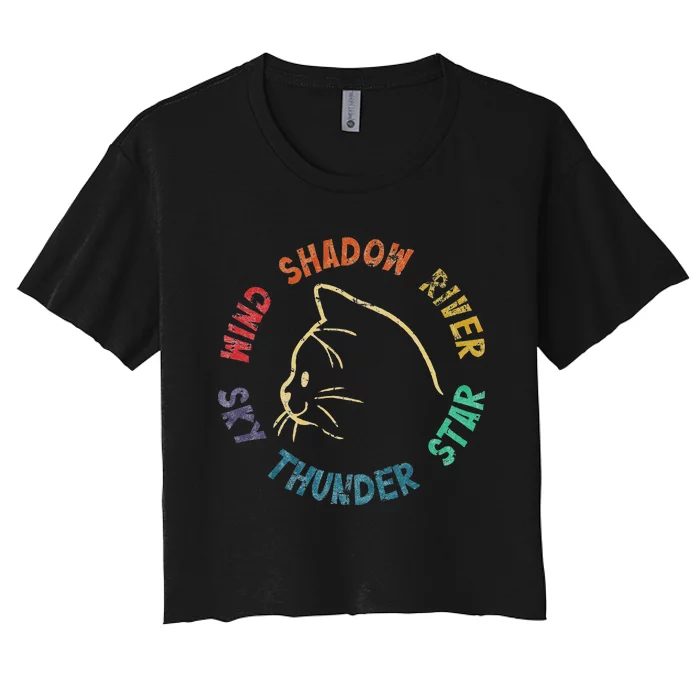 Wind Shadow River Star Thunder Sky Cat Feline Women's Crop Top Tee