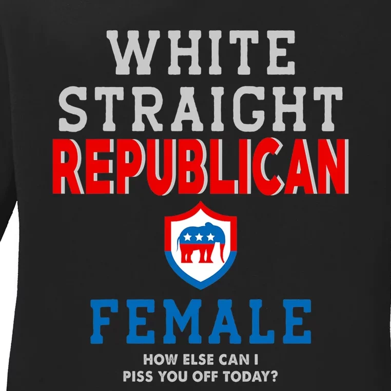 White Straight Republican Female Ladies Long Sleeve Shirt