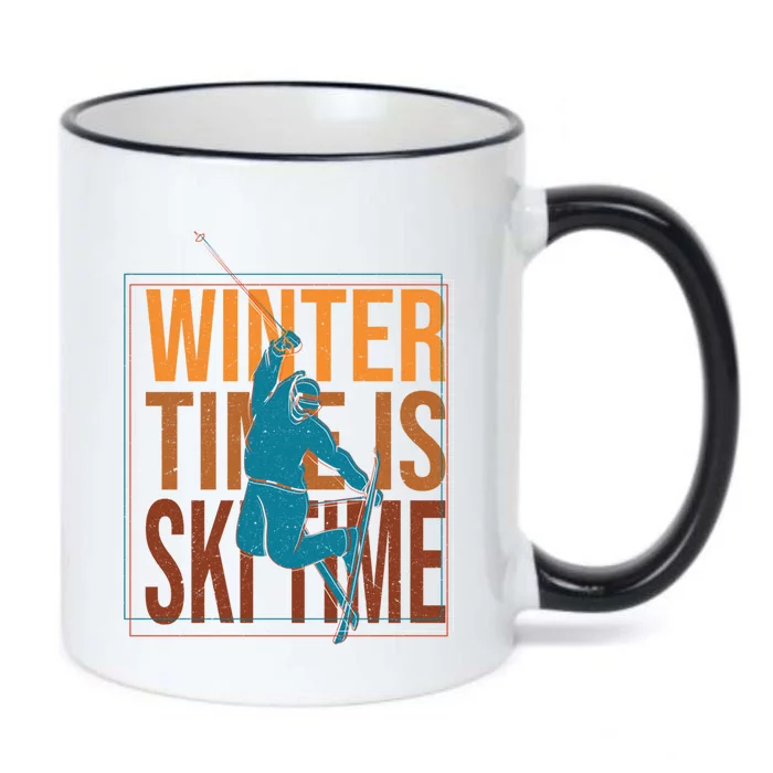 Winter Ski Skier Skiing Gift Black Color Changing Mug