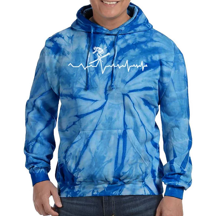 Winter Sport Ski Instructor Heartbeat Skiing Skier Ski Cute Gift Tie Dye Hoodie