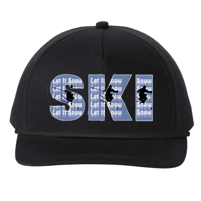 Winter Sports Ski Funny Gift For Mom Dad Snapback Five-Panel Rope Hat