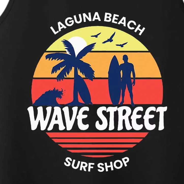 Wave Street Surf Shop Sunrise Logo Performance Tank