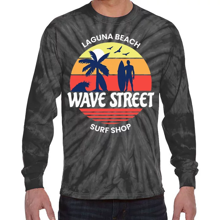 Wave Street Surf Shop Sunrise Logo Tie-Dye Long Sleeve Shirt