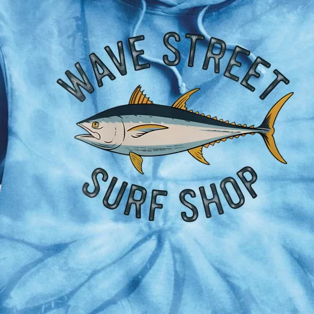 Wave Street Surf Shop Yellow Fin Tuna Graphic Fishing Tie Dye Hoodie