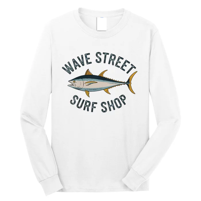 Wave Street Surf Shop Yellow Fin Tuna Graphic Fishing Long Sleeve Shirt