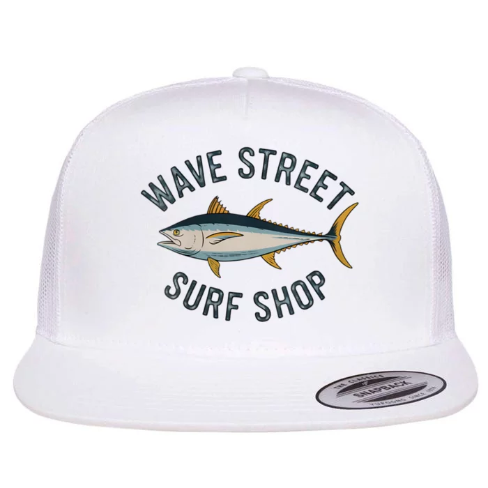 Wave Street Surf Shop Yellow Fin Tuna Graphic Fishing Flat Bill Trucker Hat