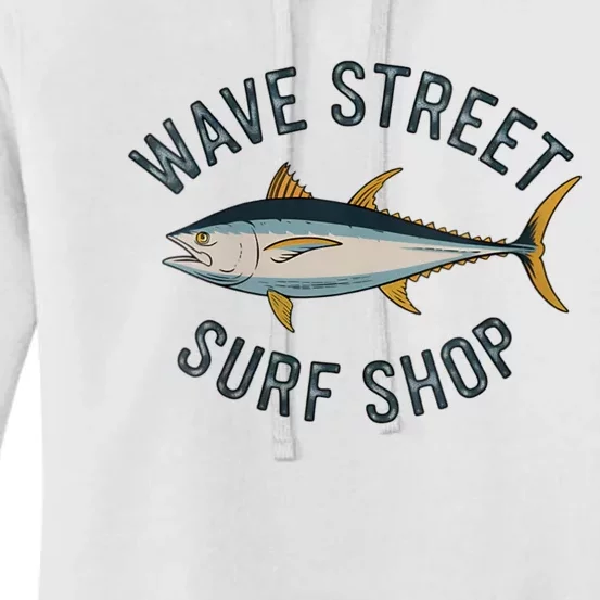 Wave Street Surf Shop Yellow Fin Tuna Graphic Fishing Women's Pullover Hoodie