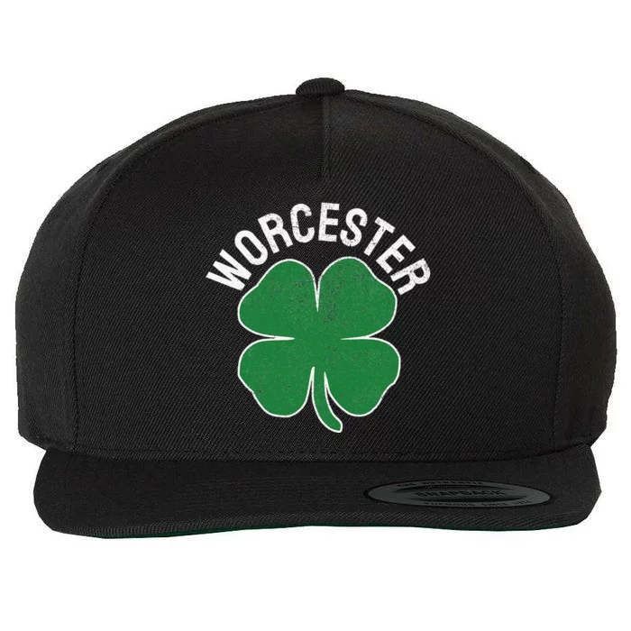 Worcester Shamrock St. Patrick's Day Saint Paddy's Irish Wool Snapback Cap