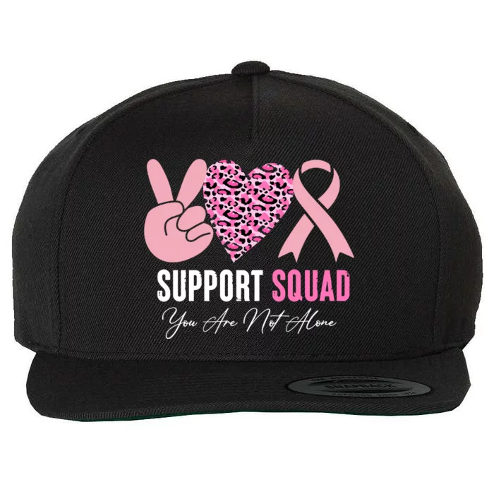 Warrior Support Squad You Are Not Alone Breast Cancer Awareness Wool Snapback Cap