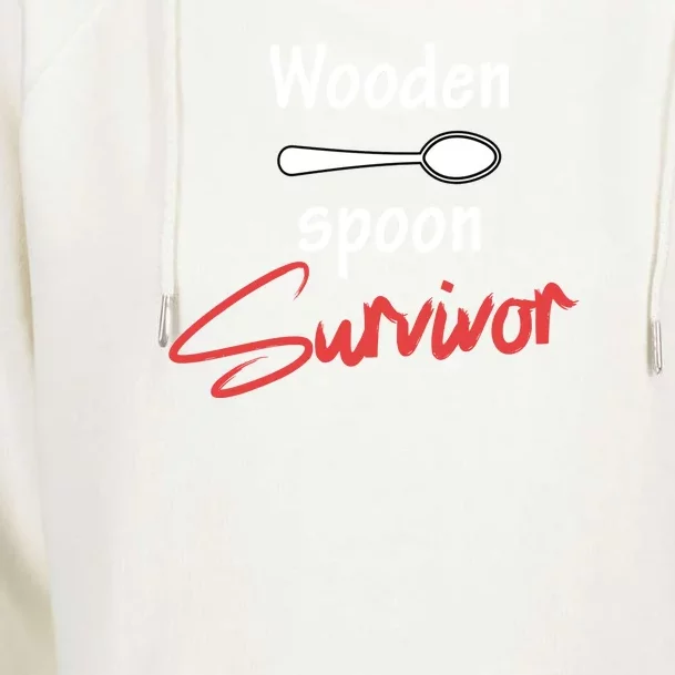 Wooden Spoon Survivor Adult Humor Womens Funnel Neck Pullover Hood