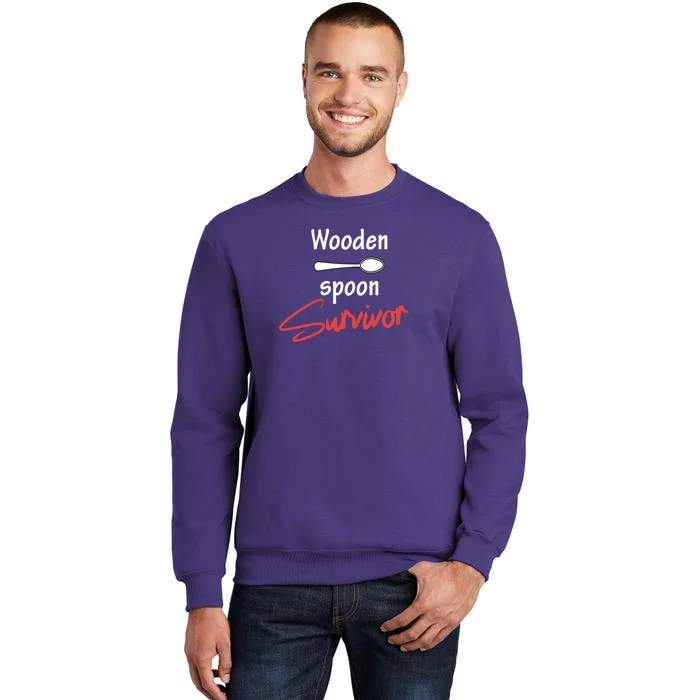 Wooden Spoon Survivor Adult Humor Sweatshirt