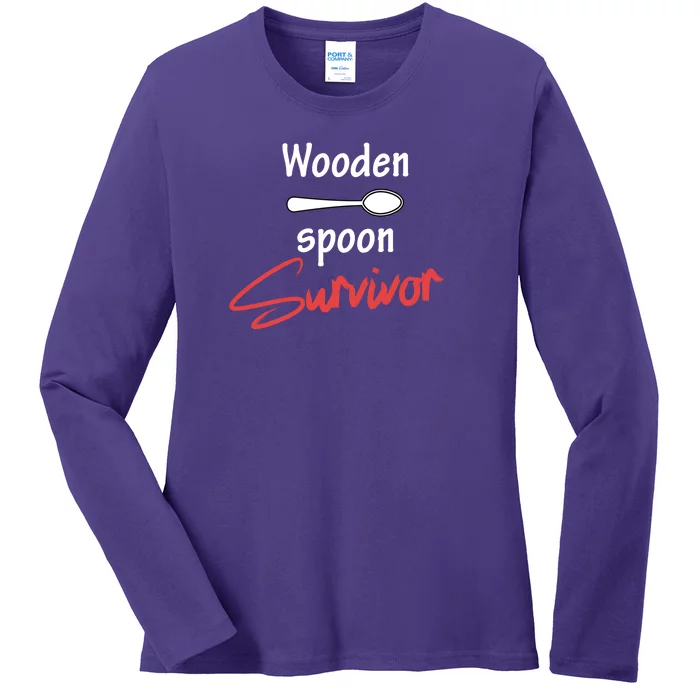 Wooden Spoon Survivor Adult Humor Ladies Long Sleeve Shirt