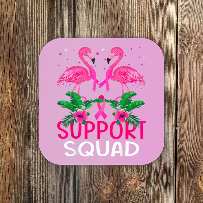 Warrior Support Squad Flamingo Breast Cancer Awareness Coaster