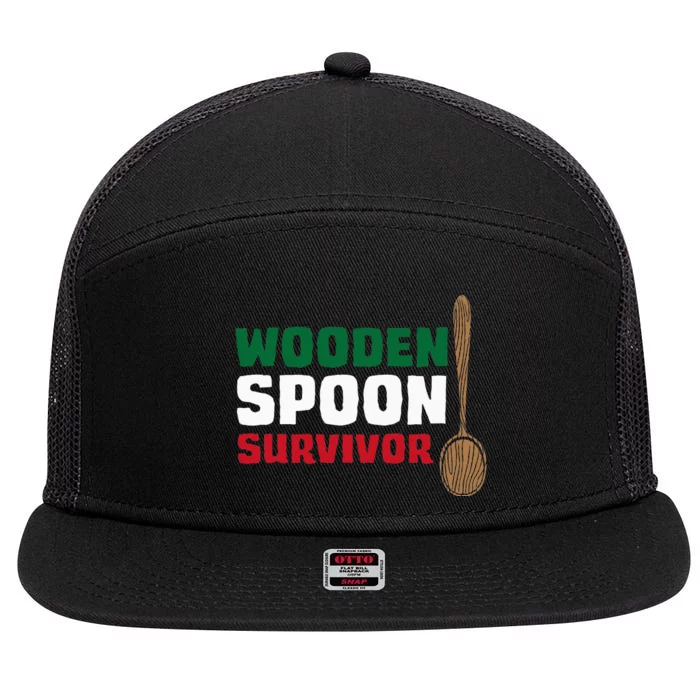 Wooden Spoon Survivor Italian Flag 7 Panel Mesh Trucker Snapback Hat