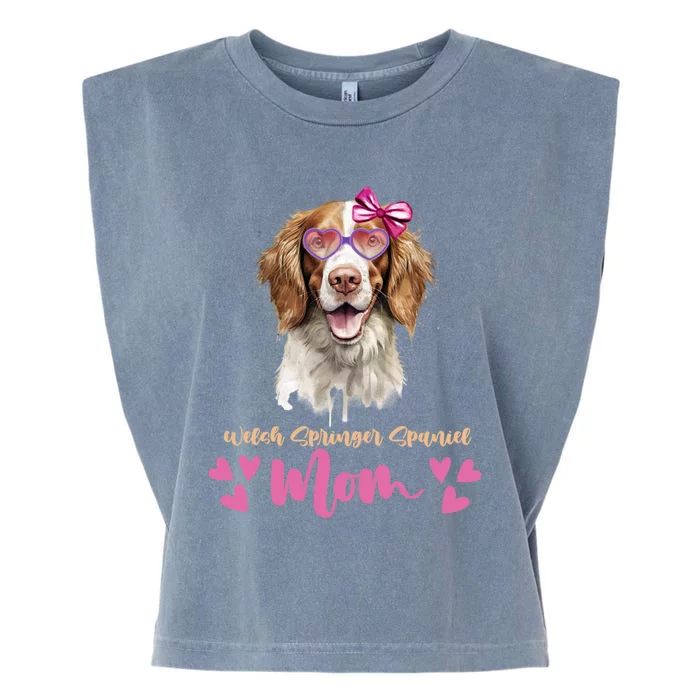 Welsh Springer Spaniel Dog Mom Mothers Day Lover Dog Gift Garment-Dyed Women's Muscle Tee