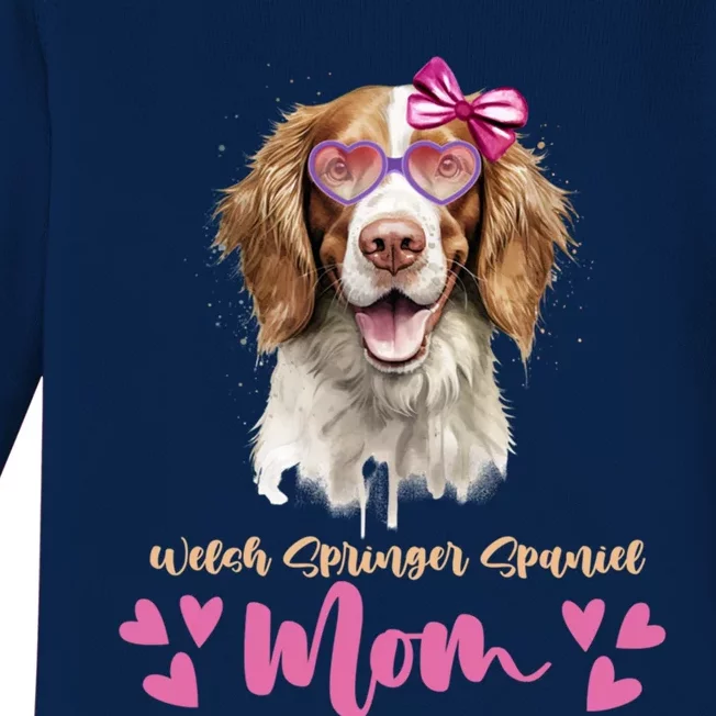 Welsh Springer Spaniel Dog Mom Mothers Day Lover Dog Gift Baby Long Sleeve Bodysuit