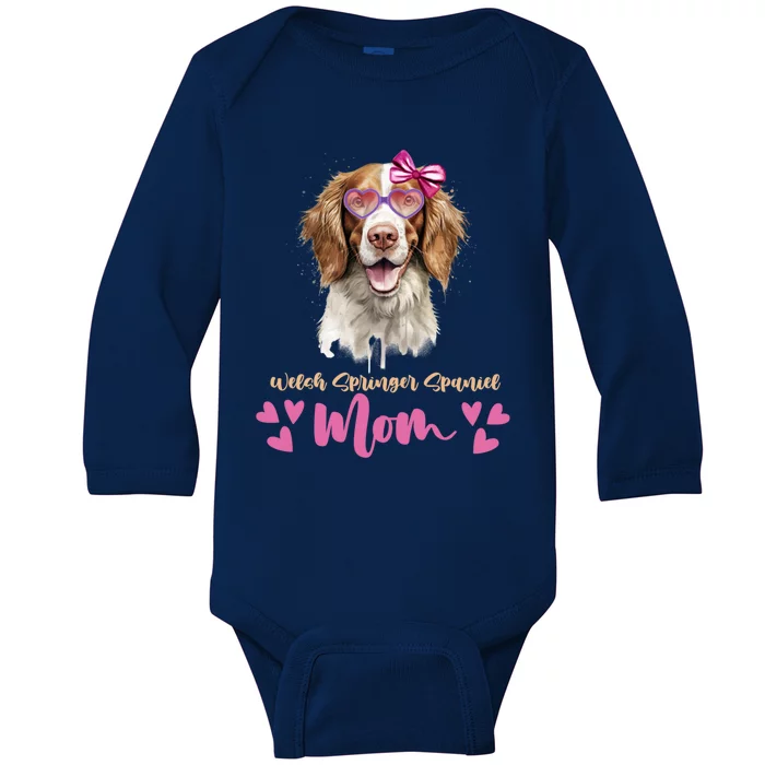 Welsh Springer Spaniel Dog Mom Mothers Day Lover Dog Gift Baby Long Sleeve Bodysuit