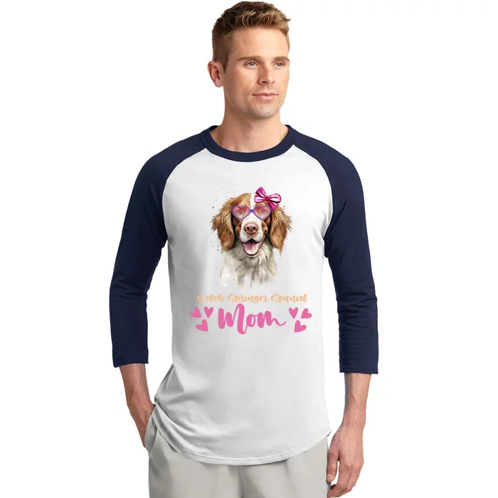 Welsh Springer Spaniel Dog Mom Mothers Day Lover Dog Gift Baseball Sleeve Shirt