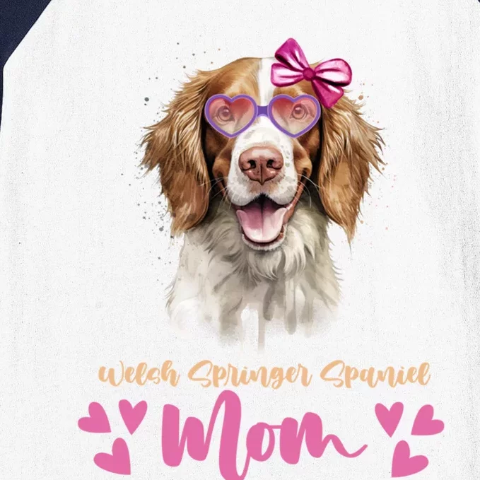 Welsh Springer Spaniel Dog Mom Mothers Day Lover Dog Gift Baseball Sleeve Shirt