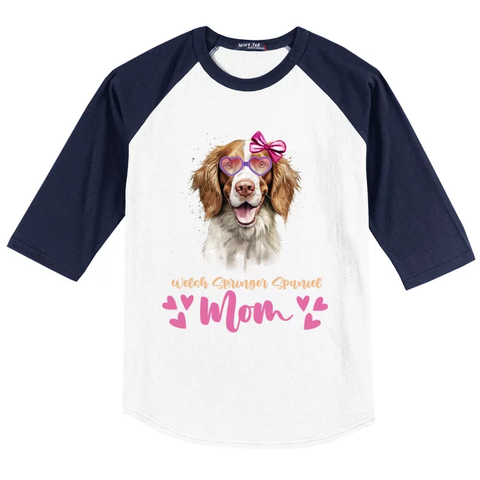 Welsh Springer Spaniel Dog Mom Mothers Day Lover Dog Gift Baseball Sleeve Shirt